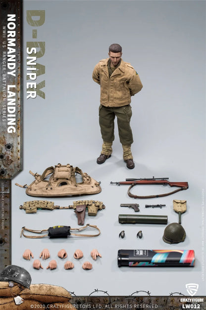 CFTOYS LW011-LW018 1/12 Men Soldier Normandy Landing US Rangers Rifleman Technical Sergeant Rangers Captain Sniper 6" Model Toys