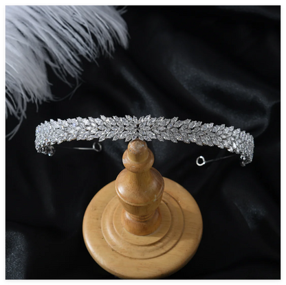 Luxury Bridal Headband Wedding Hair Accessories Cubic Zirconia Bride Headdress Tiaras Crowns For Women Diadem Jewelry Headwear