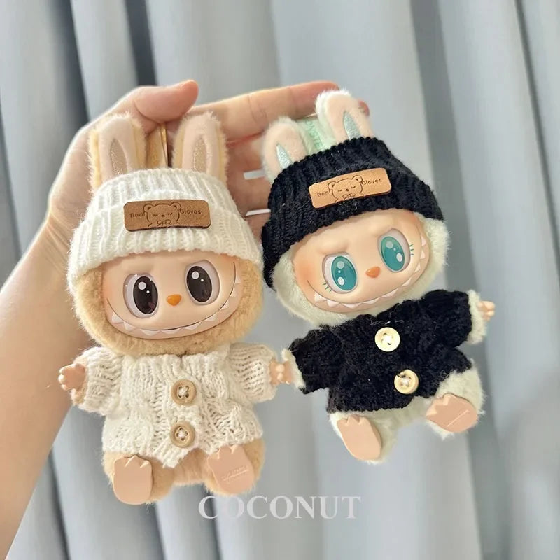 Labubu 3.0 Big into Energy Series Clothes  Labubu Bear Sweater Flanged hat Set Combining fashion & cuteness Labubu Ropa[no doll]