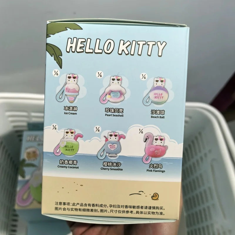 Sanrio Hellokitty Summer Black Skin Series Blind Box Sun-Sensitive Color-Changing Aroma Charm Pendant Trendy Toy Gift