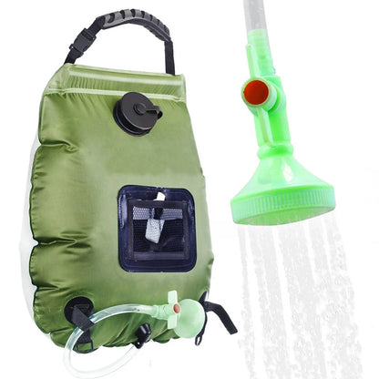 Solar Shower Bag | 20L Solar Heating Camping Shower Bag | Removable Hose | On-Off Switchable Shower Head | Ducha Portatil | Trav