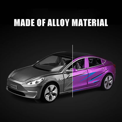 1:32 Model 3 Model X Alloy Diecast Metal Model Car Sound & Light Mini GT Miniature Collections Decorative Ornaments Gifts Friend