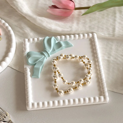 DIY Bow Bubble Tray Coaster Silicone Mold Plaster Epoxy Concrete Cement Mould Handicrafts Gift Jewelry Storage Tray Home Decor
