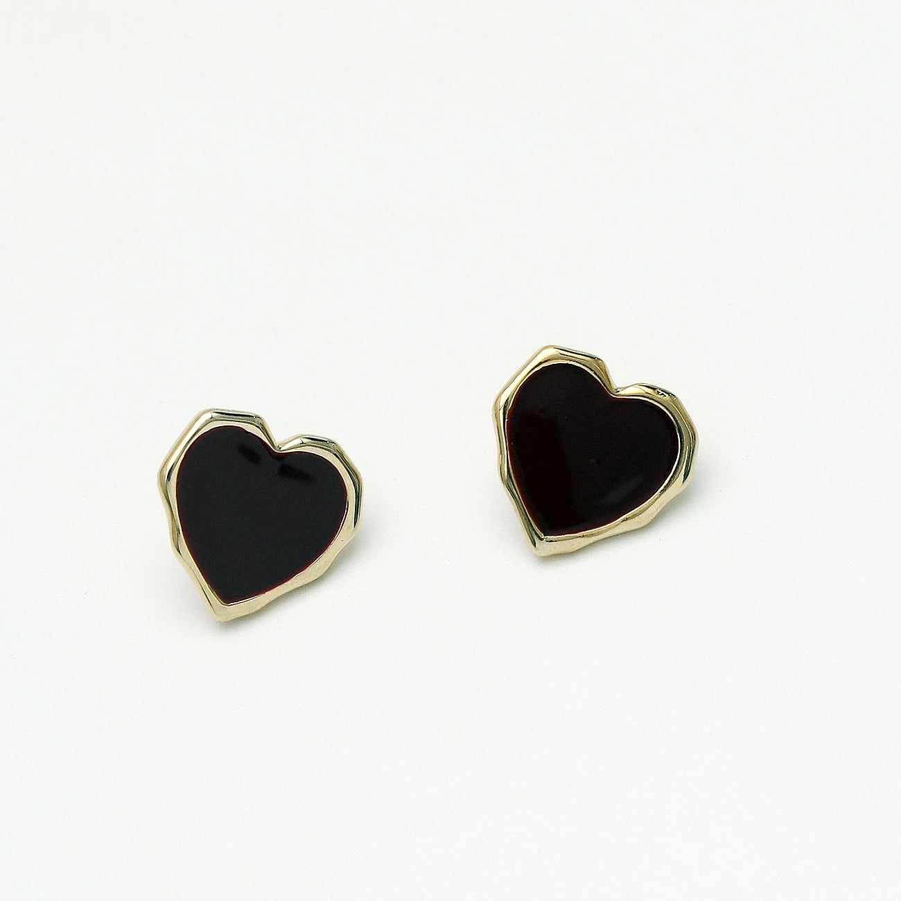 Big Peach Red Heart Stud Earrings for Women Korean Simple Fashion Enamel Cute Geometry Jewelry Accessories Gift