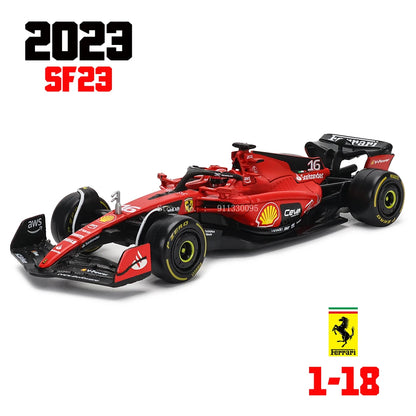 Bburago 1:18 New 2023 SF23 F1 Racing #16 Charles Leclerc #55 Carlos Sainz Static Car Model Vehicles Formula 1 Alloy Toy Vehicle
