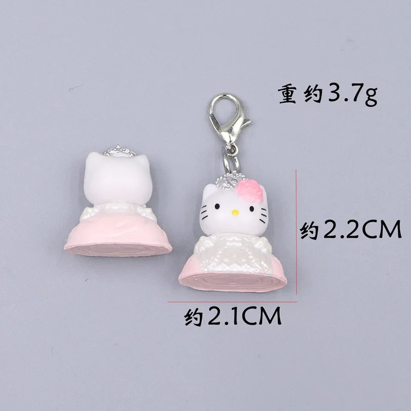 Kawaii Hello Kitty Toy Cute Anime Cat Keychain Backpack Phone Case Decoration Cartoon Festival Gift Women Accessories Wholesale