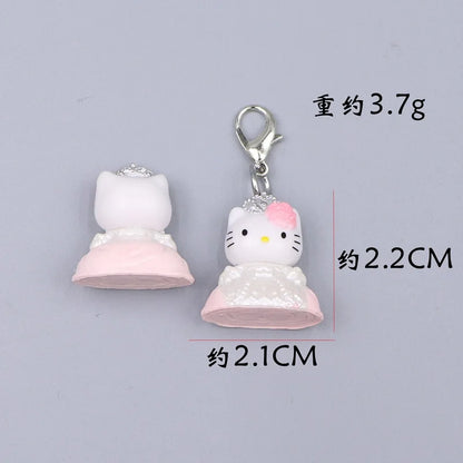 Kawaii Hello Kitty Toy Cute Anime Cat Keychain Backpack Phone Case Decoration Cartoon Festival Gift Women Accessories Wholesale