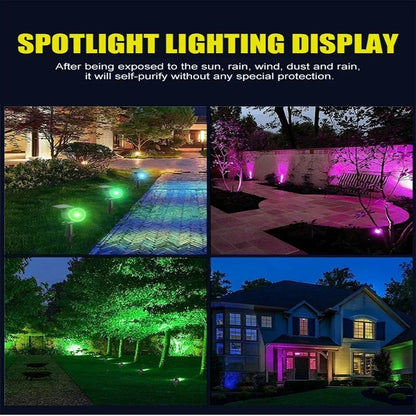 1~4Pack Solar Light Outdoor Adjustable 9LED Spotlight In-Ground Waterproof Solar Powered Lawn Lamp for Landscape Decoration