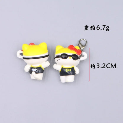 Kawaii Hello Kitty Toy Cute Anime Cat Keychain Backpack Phone Case Decoration Cartoon Festival Gift Women Accessories Wholesale