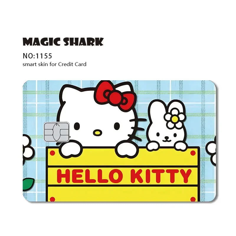 2025 New Arrival Cute Hello Kitty Frog Matte Front Side PVC Sticker Skin Film Cover for Debit Credit Card