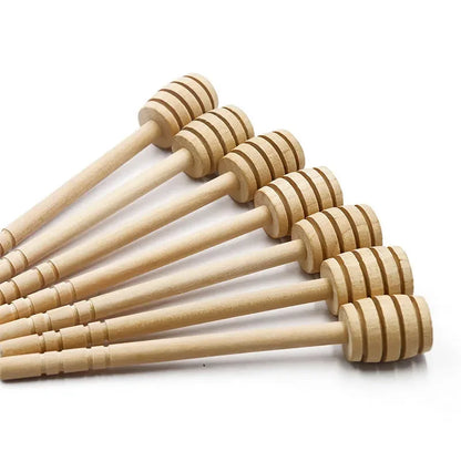 Kitchen Tools Practical Long Handle Wood Honey Spoon Mixing Stick Dipper For Honey Jar Coffee Milk Tea Supplies tea spoon