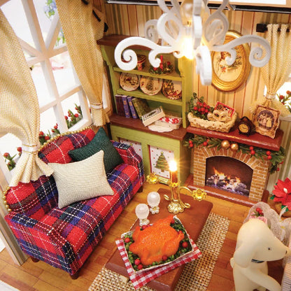 Diy With Dollhouse Furniture Light Wooden Casa Roombox Doll House  Handmade Home Assembly MiniatureToys Christmas Birthday Gifts
