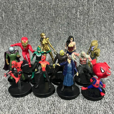 Marvel Movie AvengersSuper Mini Action Figure Hero Iron Man Spiderman Dolls Ornaments Collectible Model Children's Birthday Gift