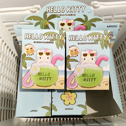 Sanrio Hellokitty Summer Black Skin Series Blind Box Sun-Sensitive Color-Changing Aroma Charm Pendant Trendy Toy Gift