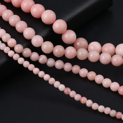 Natural Genuine Pink Opal Stone Beads Round Loose Spacer Beads for Jewelry Making DIY Bracelet Charms Accessories 4/6/8/10mm
