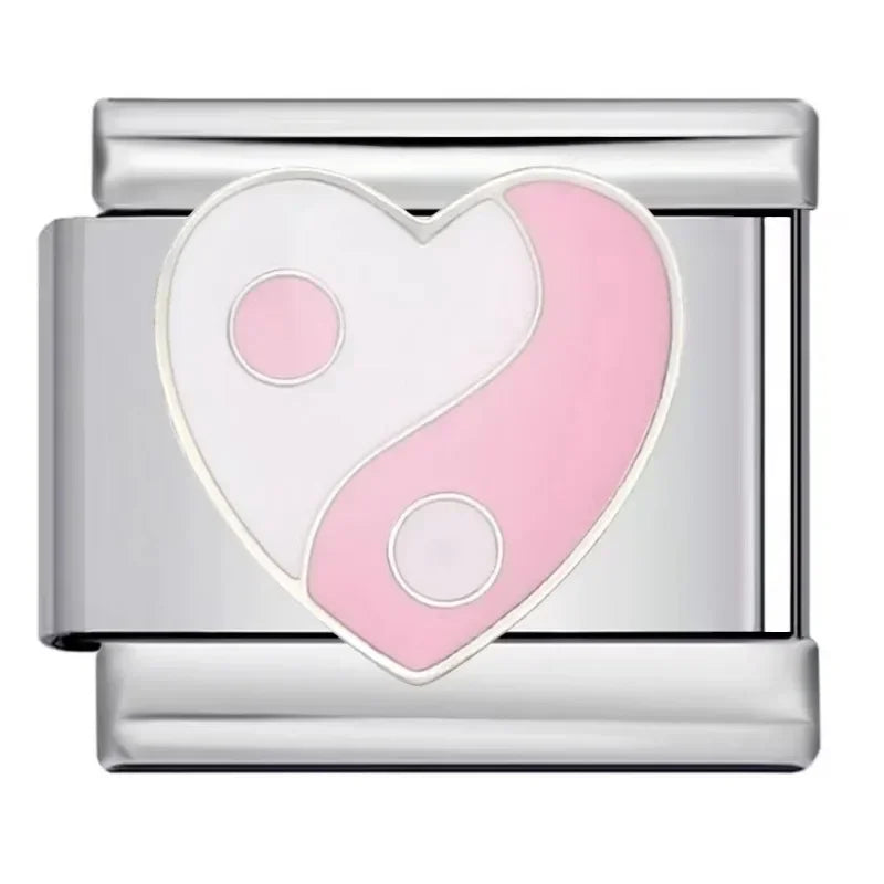 2025 Fashion Love and Romance Modular Italian Charm Links Fit 9mm Stainless Steel Elastic Bracelet Women DIY Jewelry