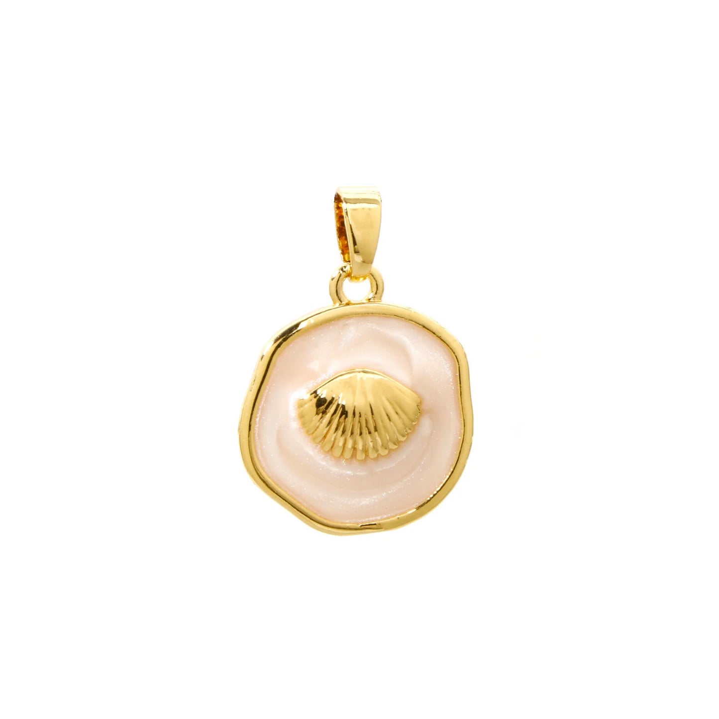 2 PCs Brass Ocean Series Charm Pendant 18K Gold Plated Irregular Enamel Shell Starfish Dolphin For Necklace Making 22mm x 15mm