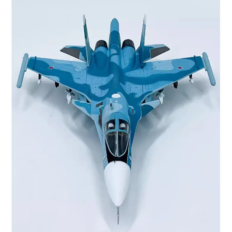 Diecast 1:100 Proportional Russian Su-34 SU34 Simulation Military Fighter Alloy Finished Airplane Model Aviation Plane for Boys