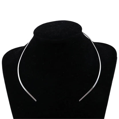 1pc Fashion Stainless Steel Collar Neck Necklace Choker 4 Sizes For Women Men Friends Trendy Jewelry Gift  42.5 - 38cm Long