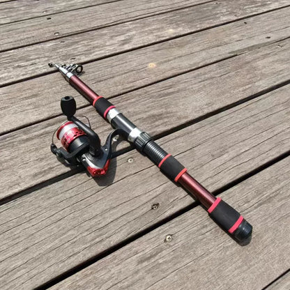 SantaKing Telescopic Fishing Rod and Reel Kit 1.8M 2.1M Telescopic Rod with 5.2:1 3BB Fishing Reel Max Drag 5kg Fishing Combo
