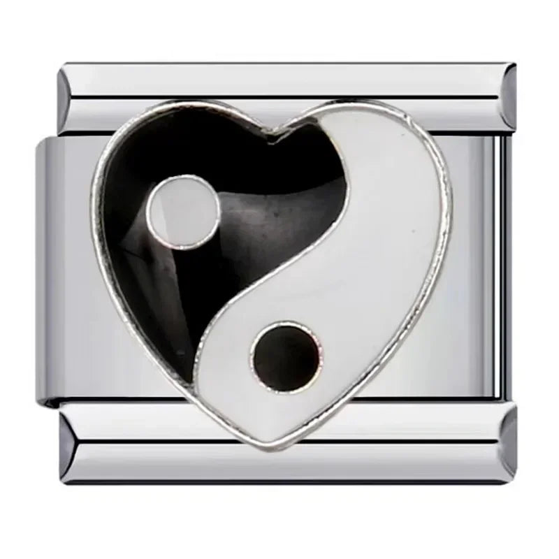 2025 Fashion Love and Romance Modular Italian Charm Links Fit 9mm Stainless Steel Elastic Bracelet Women DIY Jewelry