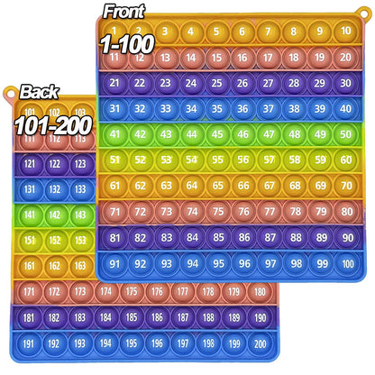 Multicolor 1-200 Counting Numbers Learning Fidget Toys, Parent Child Interactive Educational Math Games, Quick Push Game