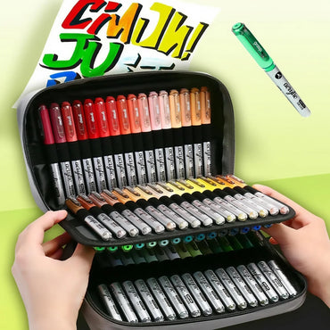 Acrylic Paint Markers Set,Automatic Ink Control, With Portable Handbags ,Brush Tip, for Rock Painting, Ceramic, Wood, Canvas