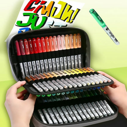 Acrylic Paint Markers Set,Automatic Ink Control, With Portable Handbags ,Brush Tip, for Rock Painting, Ceramic, Wood, Canvas