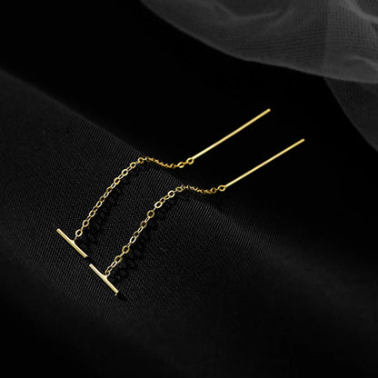 Simple Geometric Square Drop Earring For Women Korean Fashion Gold-color Line Long Tassel Dangle Earrings Party Jewelry Gift