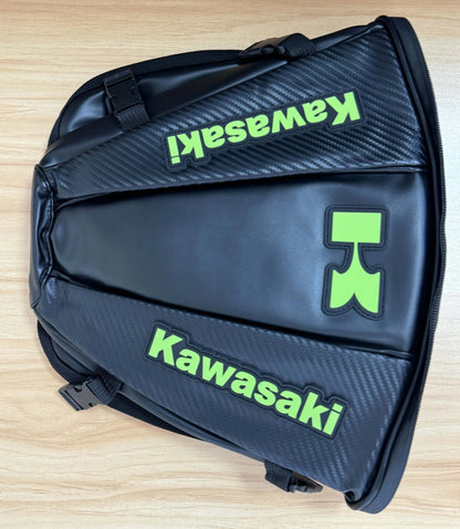 Kawasaki Waterproof Motorcycle Tail Bag Sports Luggage Saddle Back Bag Electric Bicycle Motorcycle Scooter Side Back Safety Bag