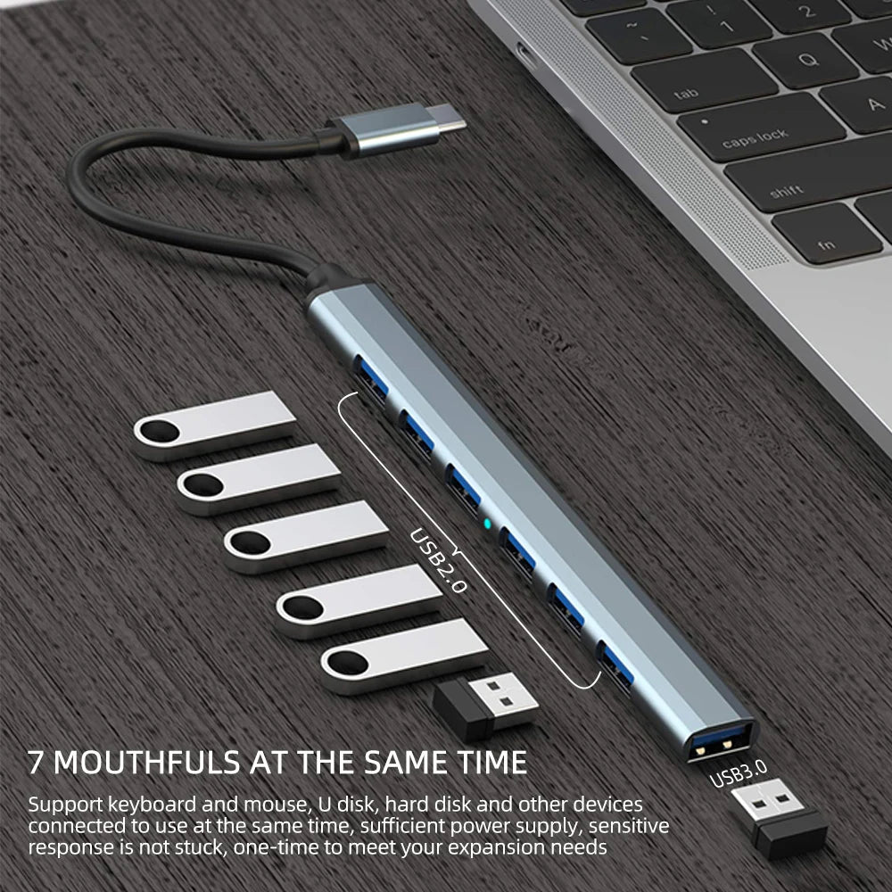 USB HUB USB C Type C HUB USB 3.0 2.0 Adapter Multi Splitter High Speed 5Gbps For PC Macbook Docking Station Computer Accessories