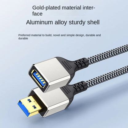 USB 3.0 Aluminum Alloy High-Speed Extension Cable 5Gbps male to female OTG Computer USB Drive Mouse Keyboard USB Extension Cable