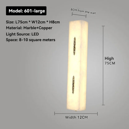 Artpad Designer Marble Wall Lamp for Living Room Hallway Stairs Bedroom Dining Room Copper Ambient Alabaster Wall Lighting