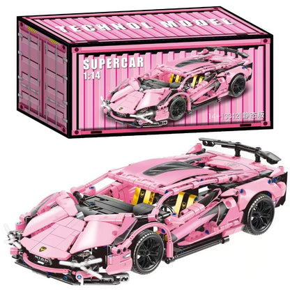 1:14 Technical Racing Sport Car Model Building Blocks Decoration Desktop Ornament Bricks Toys for Children's Christmas Gift