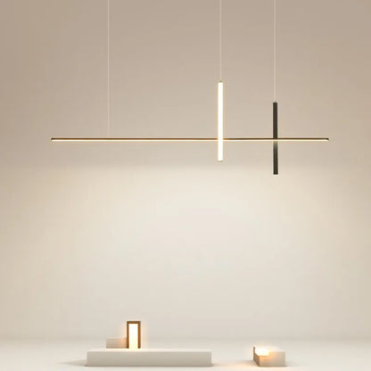 Modern Minimalist Led Chandelier Dimmable Black for Table Dining Room Kitchen Bar Pendant Lamp Home Decoration Light Fixture