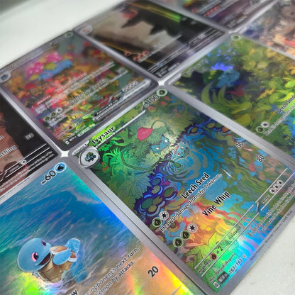 10pcs/set Diy PKM 151 Series EX Blastoise Charizard Venusaur Squirtle Rainbow Card Pocket Monsters PTCG Game Collection Cards