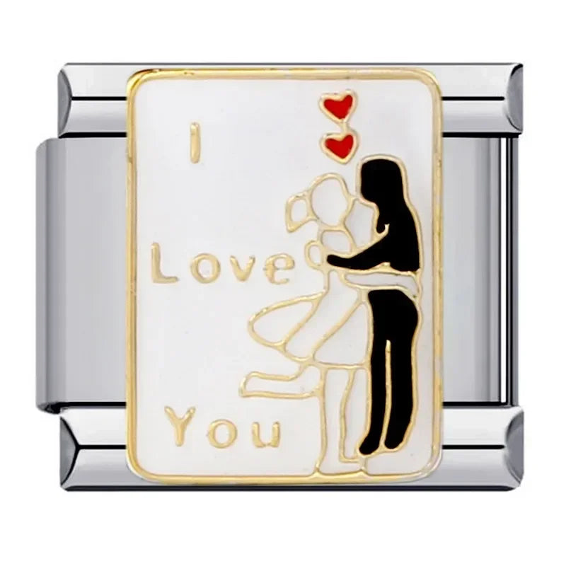Fashion Original Lovers Stars Moon Charm Italian Links Fit 9mm Bracelet Stainless Steel Making Jewelry Bt003