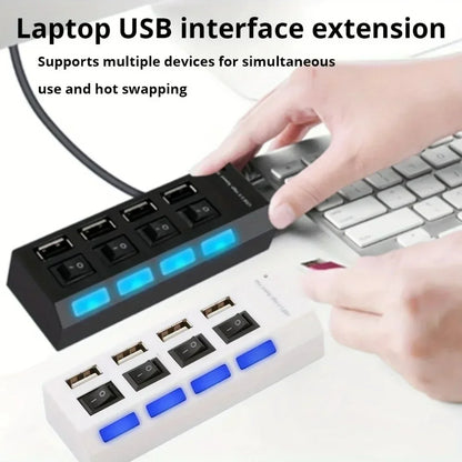 USB 3.0 Hub 4 Port 7 Port High Speed Data Transfer Expander with Led Switch Lamp Power Adapter For PC Laptop Flash Drive U Disk