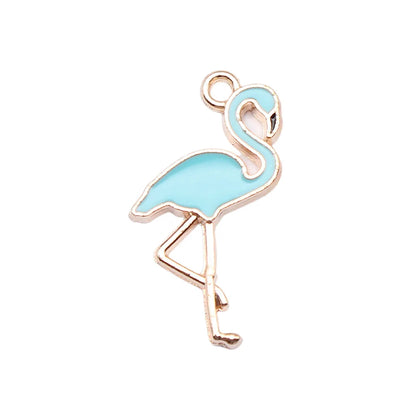 WYSIWYG 10pcs 25.5x13mm 4 Colors Enamel Flamingo Charms Pendant For DIY Jewelry Making Handmade Jewelry Craft Findings