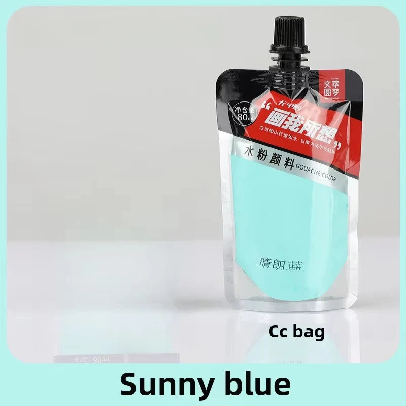 Gouache Pigment Pack Gouache Refill Jelly Pigment Art Students Special Beginners Children's Non-Toxic Super Gouache 80ml