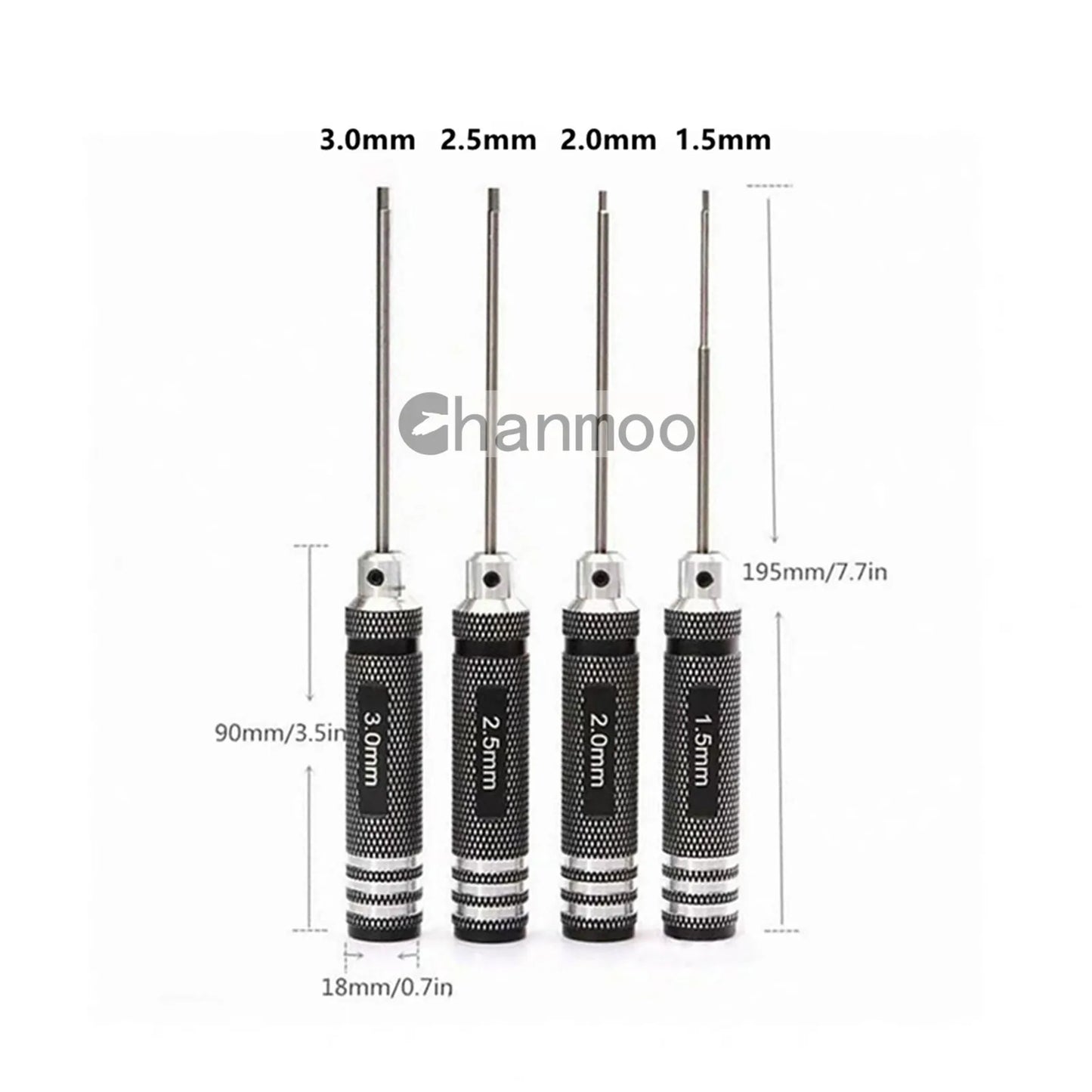 Universal H1.5/2.0/2.5/3.0mm Handle Allen Hex Screwdriver Key Driver Tools for RC Car Tamiya HPI HSP Traxxas Losi Axial Kyosho