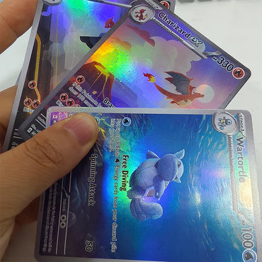 10pcs/set Diy PKM 151 Series EX Blastoise Charizard Venusaur Squirtle Rainbow Card Pocket Monsters PTCG Game Collection Cards