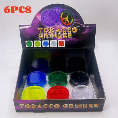 40/60mm Plastic Herb Grinder 3-layer Manual Spice Salt Mill Pepper Mortar Pestle Tobacco Raw Grass Grinder Cigarette Smoke Tool
