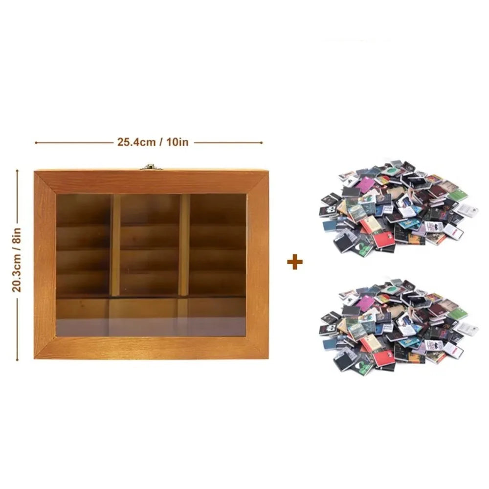 Creative Anti-Anxiety Bookshelf Miniature Wood Book Match Boxes Shaking Bookshelf Sensory Toys Home  Desktop Ornament