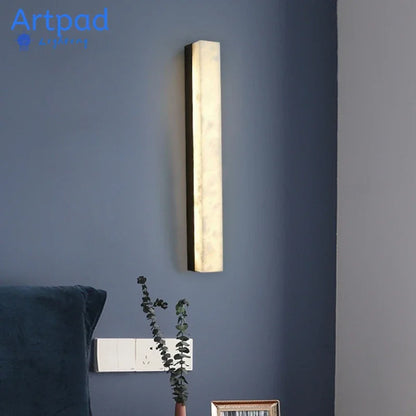 Artpad Designer Marble Wall Lamp for Living Room Hallway Stairs Bedroom Dining Room Copper Ambient Alabaster Wall Lighting