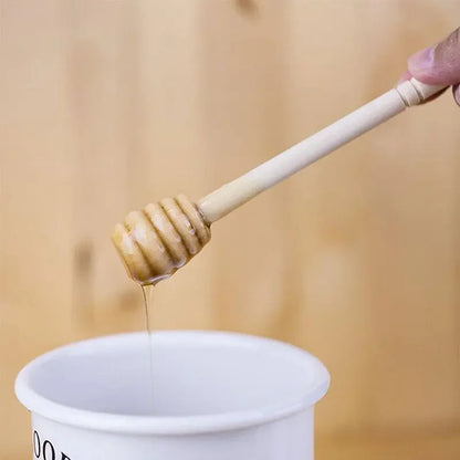 Kitchen Tools Practical Long Handle Wood Honey Spoon Mixing Stick Dipper For Honey Jar Coffee Milk Tea Supplies tea spoon
