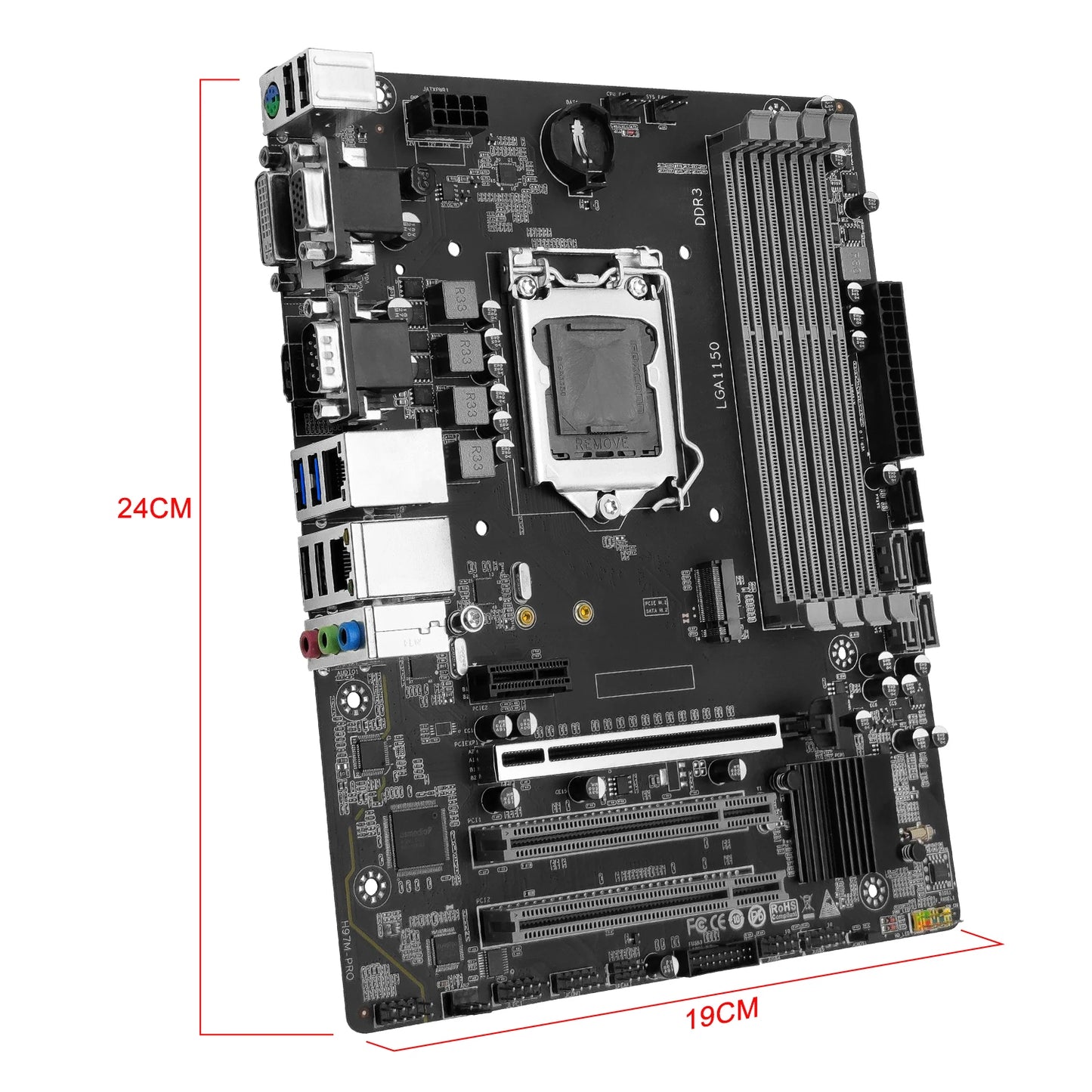 MACHINIST H97 Motherboard LGA 1150 Support Intel Pentium/Core/5th Gen Xeon CPU Processor DDR3 RAM Desktop Memory SSD M.2H97M-PRO