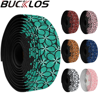 BUCKLOS Road Bike Handlebar Tape EVA+PU Non-slip Shock Absorption Handlebar Tape Flower Bar Tape Waterproof Bycicle Accessories