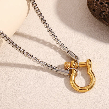 MamacitaSlay Unique Cool 316L Stainless Steel Double Color Necklace Party Waterproof Neck Jewelry For Women's DIY Accessories