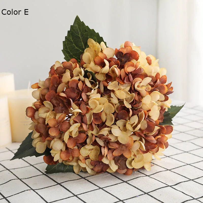 3Pcs/lot Hydrangea Autumn Fall Party fake Flowers Wedding Decoration Mariage flores artificiales Vase decor